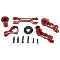Tuning alkatrész RC modellautókhoz Traxxas X-Maxx 1:5 4WD: első kormánykarok alumínium 6061-T6 piros eloxált.