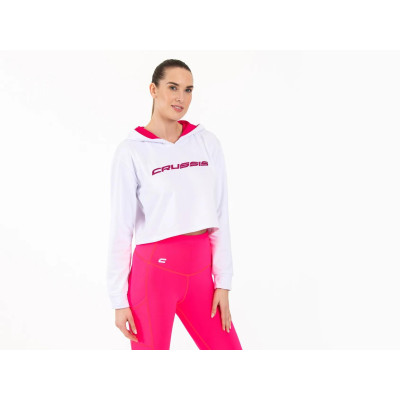 Dámska mikina krátka WHITE PINK