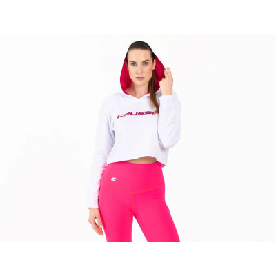 Dámska mikina krátka WHITE PINK
