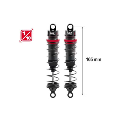 Hliníkové olejové tlumiče 1/10 105/13mm, 2 ks.
