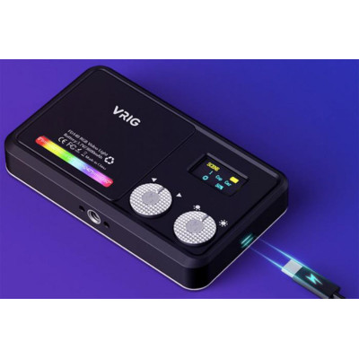 Adjustable RGB LED Light with OLED Screen (With Battery)