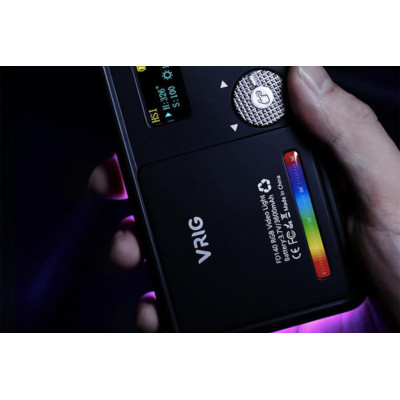 Adjustable RGB LED Light with OLED Screen (With Battery)