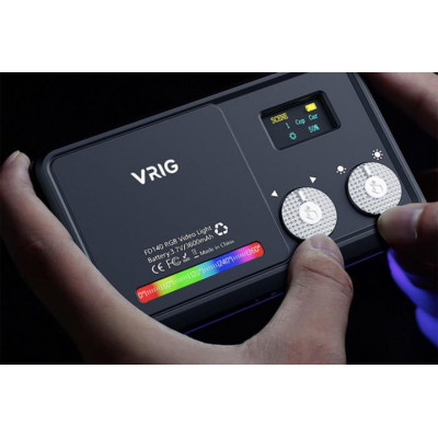 Adjustable RGB LED Light with OLED Screen (With Battery)