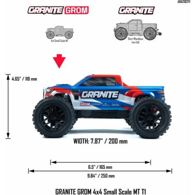 Arrma Granite Grom 1:18 4WD Smart RTR červená