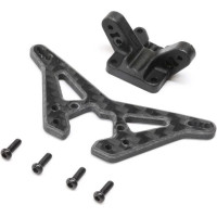 Pótalkatrész RC autó modellekhez Losi Mini-B 1:16 Buggy Brushles: lengéscsillapító torony hátul, karbon.