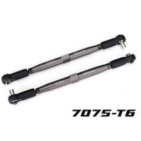 Tuning alkatrész RC modellautókhoz Traxxas X-Maxx 8S 1:5 4WD: kormányrúd állítható 157mm alumínium 7075-T6, szürke eloxált (2db).