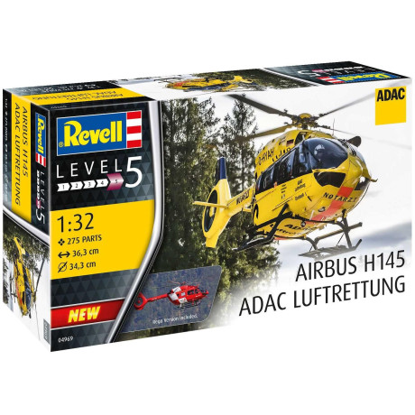 Plastic ModelKit vrtulník 04969 - H145 "ADAC/REGA" (1:32)