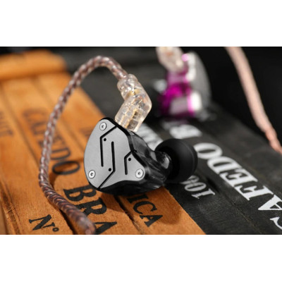 KZ ZSN Sluchátka s mikrofonem Černá