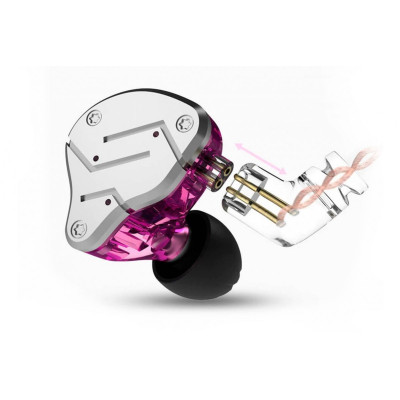 KZ ZSN Sluchátka s mikrofonem (stříbrná/fialová)