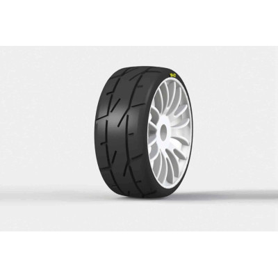 PMT 1/8 GT RALLY 18 "Ultra Soft" směs - nalepené, bílé Q0 disky, 2 ks.