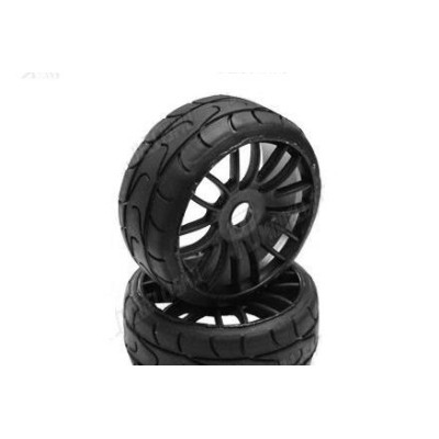 PMT 1/8 GT RALLY 18 "Soft" směs - nalepené, černé CARBON Q3 tvrdé disky, 2 ks.