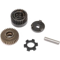 Pótalkatrész Losi Mini LMT RC modellautóhoz: üresjárati fogaskerék, kiegyenlítő fogaskerék.
