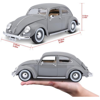 Bburago Volkswagen Käfer-Beetle 1955 1:18 stříbrná