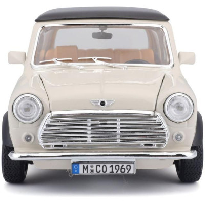 Bburago Mini Cooper 1969 1:18 krémová