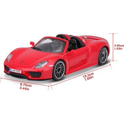 Bburago Plus Porsche 918 Spyder 1:24 červená