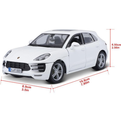 Bburago Plus Porsche Macan 1:24 bílá metalíza