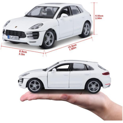 Bburago Plus Porsche Macan 1:24 bílá metalíza