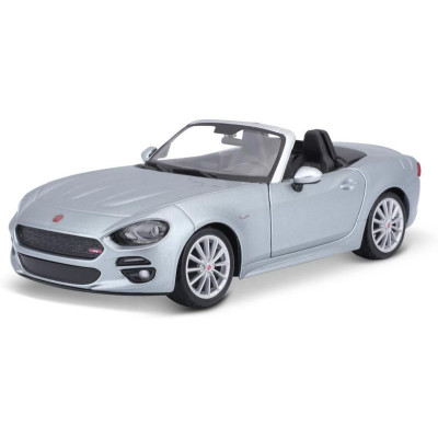 Bburago Plus Fiat 124 Spider 1:24 stříbrná metalíza