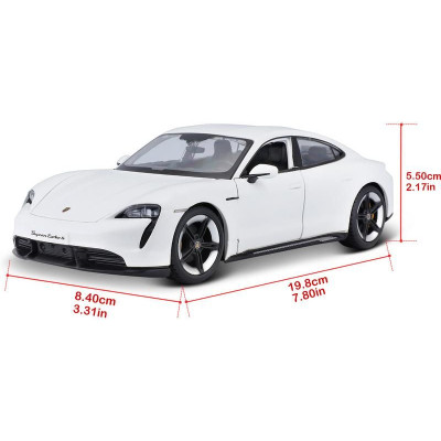 Bburago Porsche Taycan Turbo S 2019 Carrara 1:24 bílá