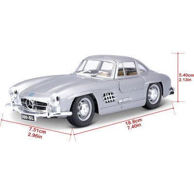 Bburago Mercedes-Benz 300 SL 1954 1:24 stříbrná