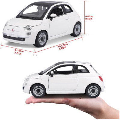 Bburago Fiat 500 2007 1:24 bílá