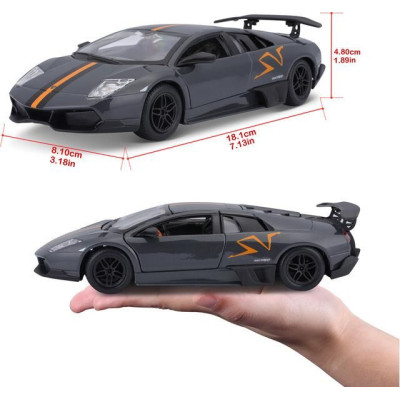 Bburago Lamborghini Murciélago LP 670-4 SV 1:24 China LE šedá metalíza