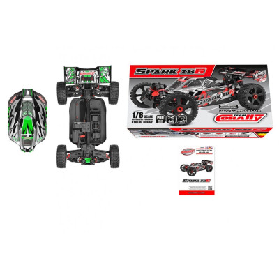 SPARK XB-6 - BUGGY 4WD - ROLLER šasi - bez elektroniky - zelená