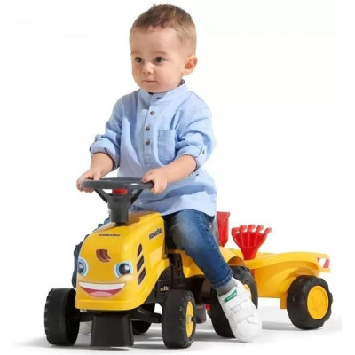 FALK - Dětské odrážedlo Baby Komatsu s vlečkou, lopatkou a hrabičkami