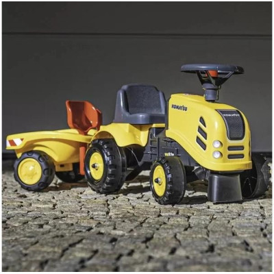 FALK - Dětské odrážedlo Baby Komatsu s vlečkou, lopatkou a hrabičkami