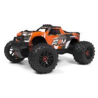 1:18 méretarányú modell egy 4WD monster truckról, egyenáramú motorral hajtva, incl. 2,4 GHz-es RC kormánykerék-készlettel és meghajtó akkumulátorral. Vízálló vezérlő és vevő.