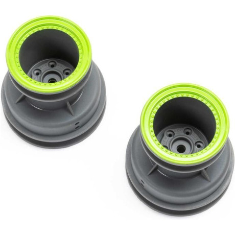 Losi disk kola MT světle šedý, beadlock zelený (2): Mini LMT