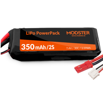 LiPo Pack LiPo Battery 2S 7.4V 350 mAh 30C (JST) MODSTER PowerPack Easy Trainer 800