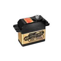 Nagyon erős és gyors digitális 75g-os standard szervó fém fogaskerekekkel, 6,0-8,4V tápfeszültség-tartományban, 2xBB. Általános használatra nagy repülőgépmodellekhez. Tolóerő 29,5kg.cm, sebesség 0,13s/60° 6,0V-on, 36,5kg.cm, sebesség 0,11s/60° 7,4V-on, tolóerő 40,4kg.cm, sebesség 0,10s/60° 8,2V-on. Méretek 40x20x40mm, súly 75,45g. Alumínium doboz a tökéletes hűtés érdekében. Programozható DSP-1 programozóval.