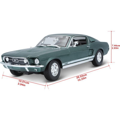 Maisto Ford Mustang Fastback 1967 1:18 zelená metalíza