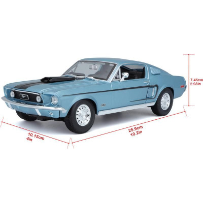 Maisto Ford Mustang GT Cobra Jet FB 1968 1:18 modrá metalíza