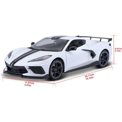 Maisto Chevrolet Corvette Stingray Coupe 2020 1:18 bílá