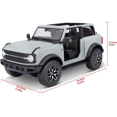Maisto Ford Bronco Badlands 2021 1:18 kaktusově šedá