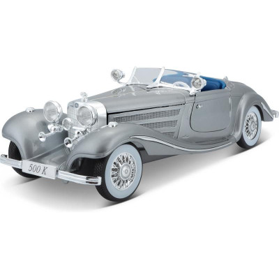 Maisto Mercedes-Benz 500 K Typ Specialroadster 1936 1:18 šedá metalíza