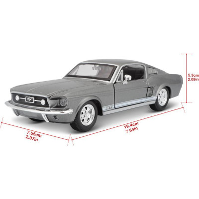 Maisto Ford Mustang GT 1967 1:24 šedá metalíza