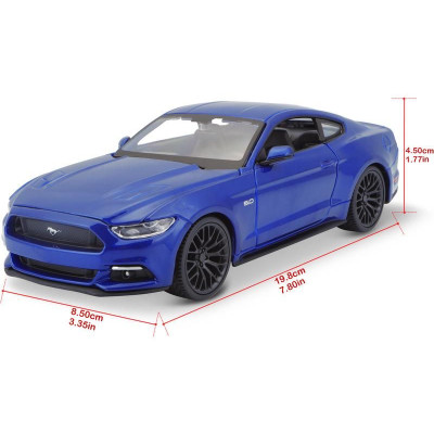 Maisto Ford Mustang GT 2015 1:24 modrá metalíza
