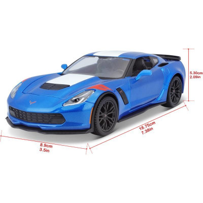 Maisto Corvette Grand Sport 2017 1:24 modrá metalíza
