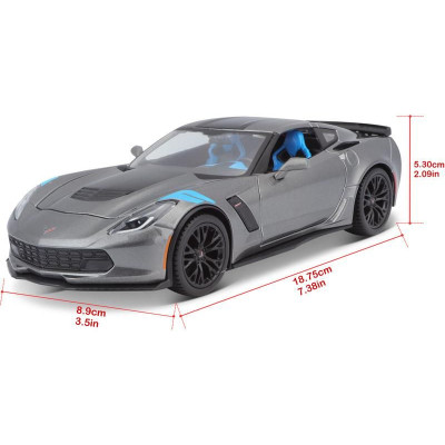 Maisto Corvette Grand Sport 2017 1:24 šedá metalíza