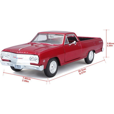 Maisto Chevrolet El Camino 1965 červená metalíza