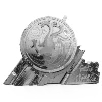 Luxusná 3D oceľová stavebnica Game of Thrones Premium Series - Targaryen Sigil ICX120.