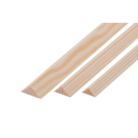 Trojúhelníková borovicová lišta 6x6x1000mm