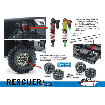 RESCUER 1/10 sada 2,4GHz, Písková