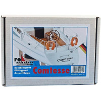 ROMARIN Comtesse - a tartozékkészlet szerelvényeket, lámpákat, kormánykereket, kormányoszlop alkatrészeket, csörlőket, kengyeleket és egyebeket tartalmaz.