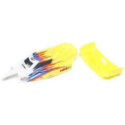 Losi karosérie, křídlo žlutá/bílá: Mini-B