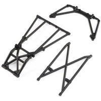 Pótalkatrész LOSI LMT Monster Truck RC modellautóhoz: hátsó keret, keresztlécek, fekete.