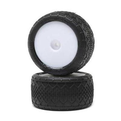 Losi kolo s pneu BK Bar, zadní, bílý disk (2): Mini-B